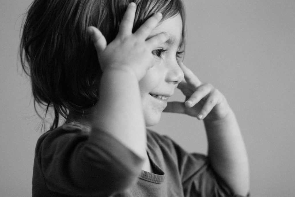 young boy's portrait black and white