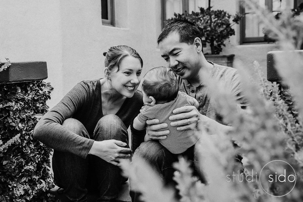 Black and white family photo, Los Angeles, CA