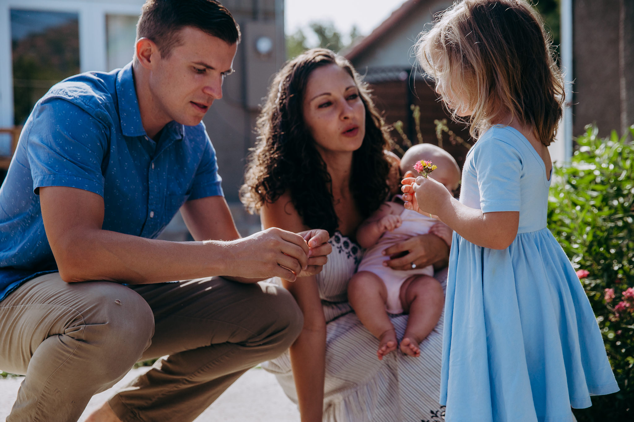 dad, mom, baby and little girl in the garden - Atwater Village, CA