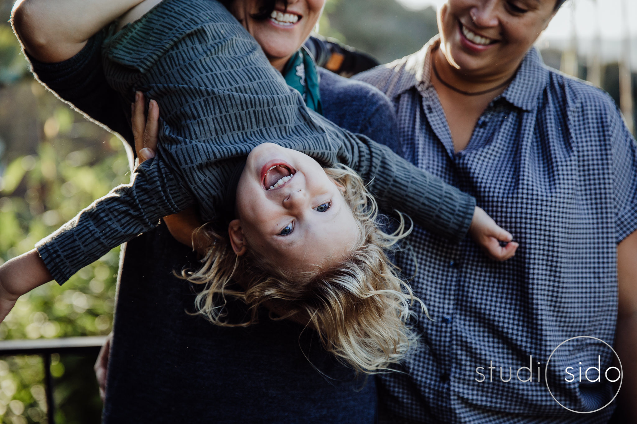 Family photograph - two moms and son, Mount Washington, Los Angeles, CA