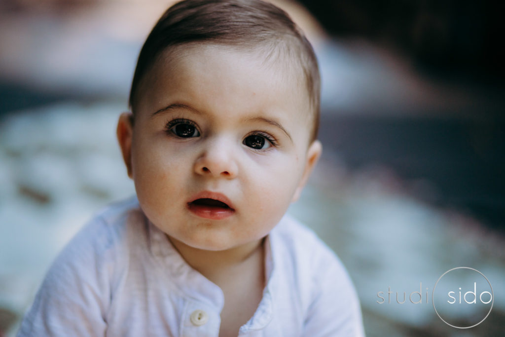 Close up of baby boy in Silver Lake, Los Angeles, CA