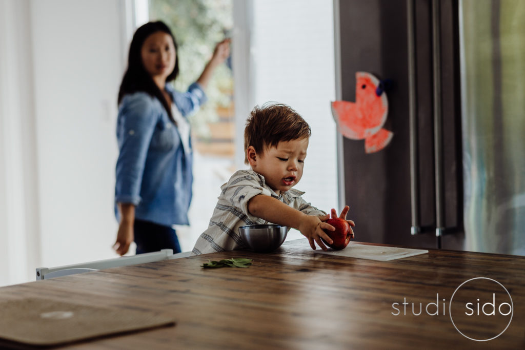 Toddler at the kitchen table