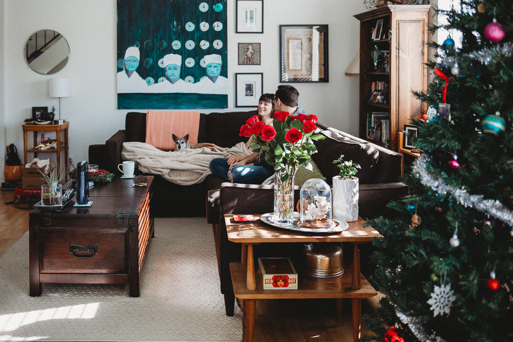 Couple on couch in their living room