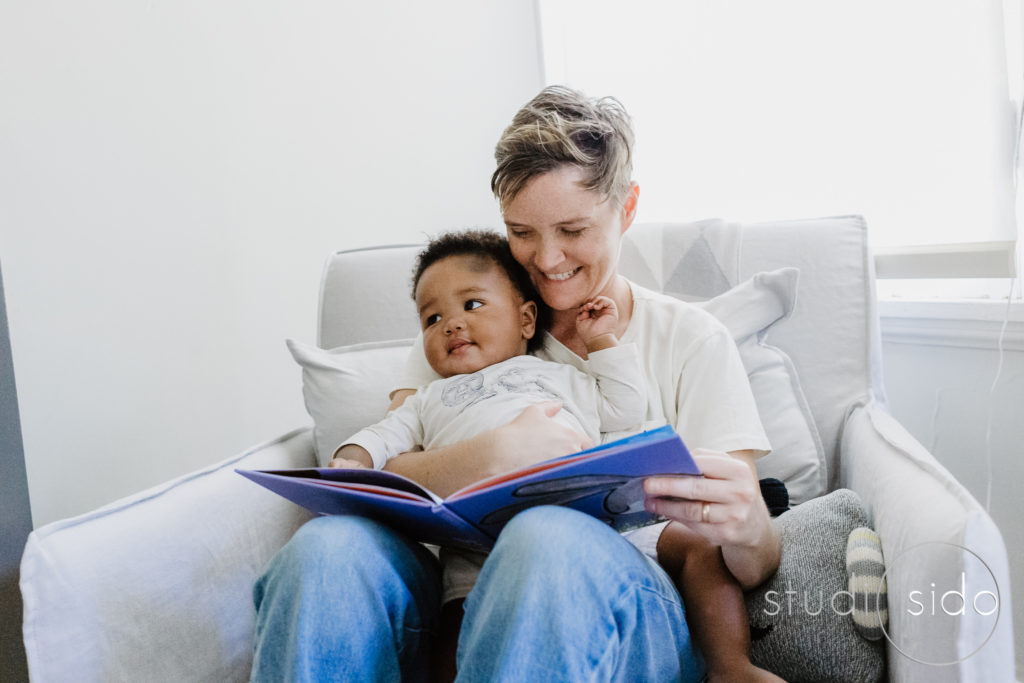 little boy reads with his mama, by family photographer Los Angeles