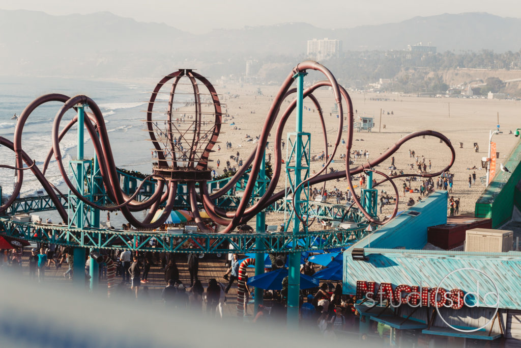 Octopus Rollercoaster on beach in California