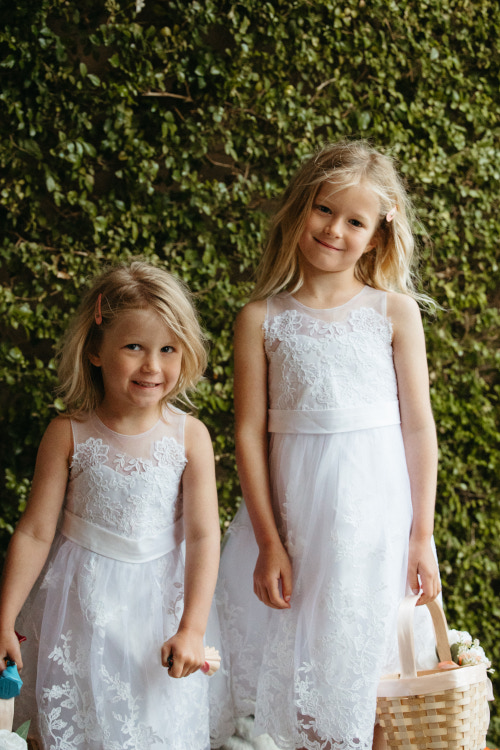 Two flower girls ready for wedding